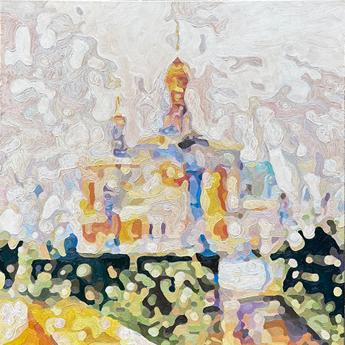 Russische Kapelle, Darmstadt, Öl auf Leinwand - 70 x 70 cm, William Greenwood 2025